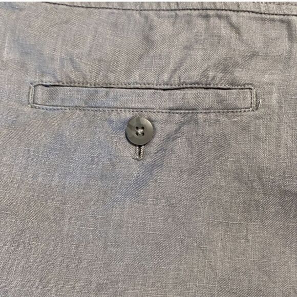 JNY Gray Linen Zip Fly Drawstring Shorts Pockets Women Size 10 - Picture 9 of 13